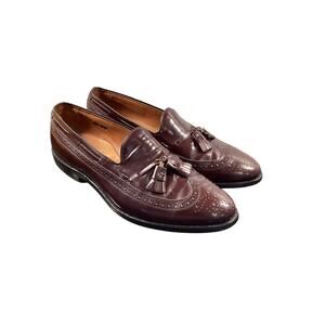 Allen Edmonds 8587 Men's Leather Tip Tassel Loafer Shoes Burgundy Wing Size 12D